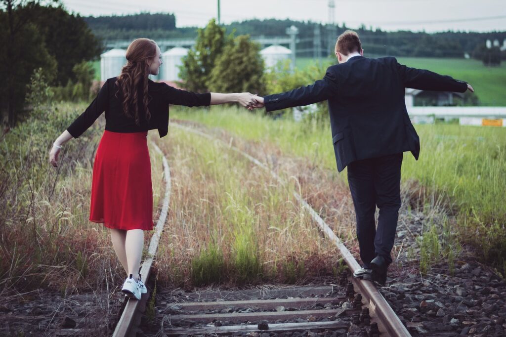 love couple railroad relationship 5638749